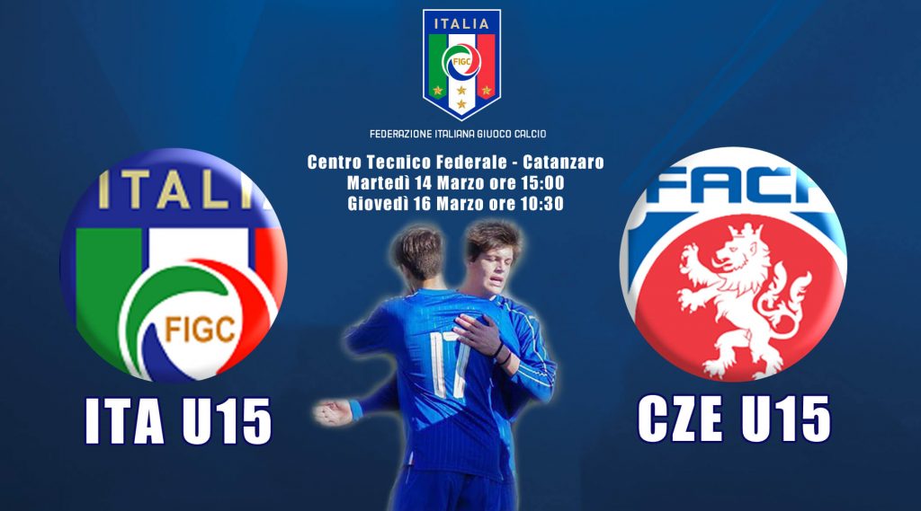 Locandina doppia amichevole Italia-Rep.Ceca Under 15