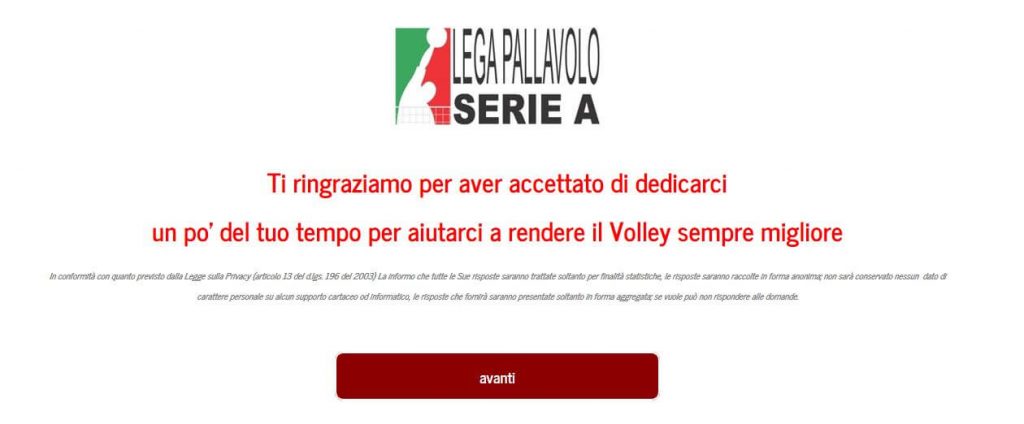 Questionario Lega Pallavolo Serie A