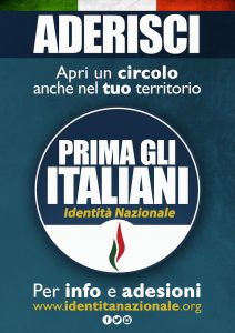Manifesto circoli identita nazionale Prima gli italiani