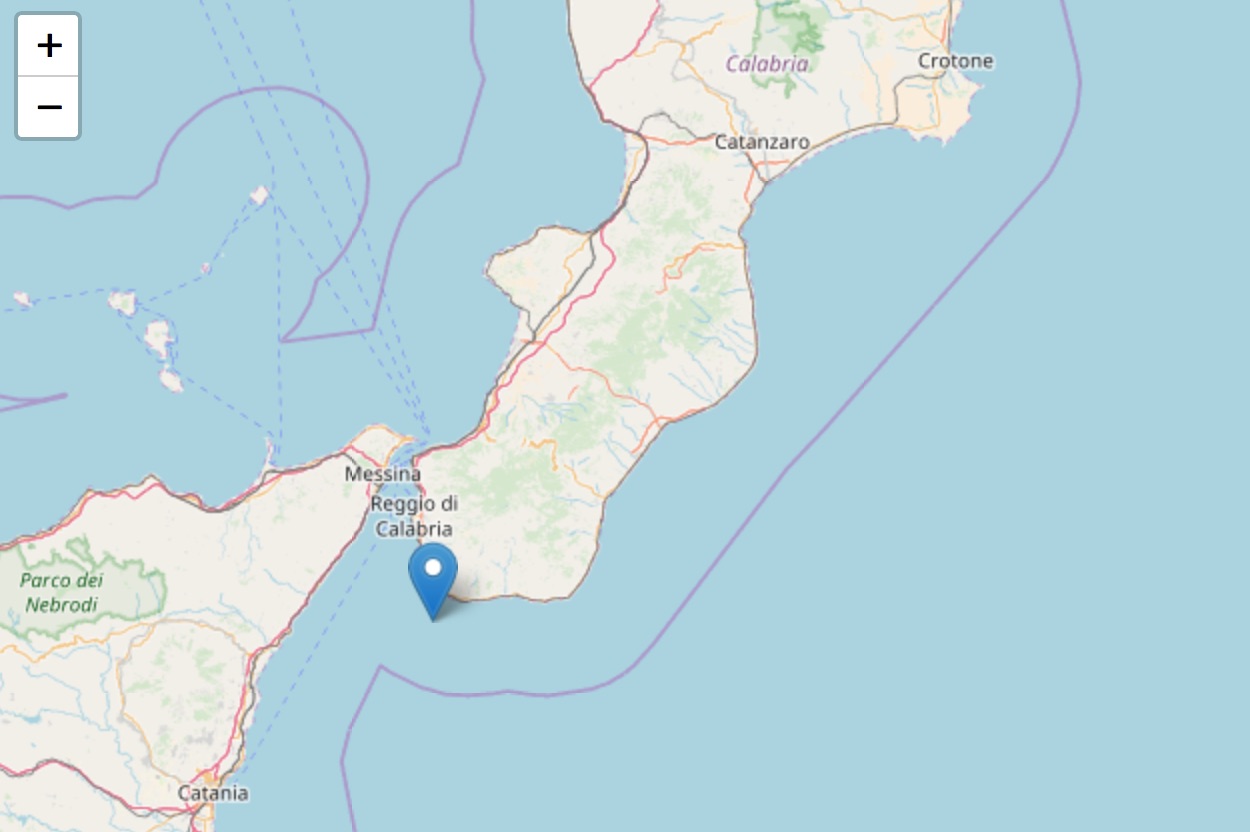 Terremoto sulla costa sud orientale calabrese