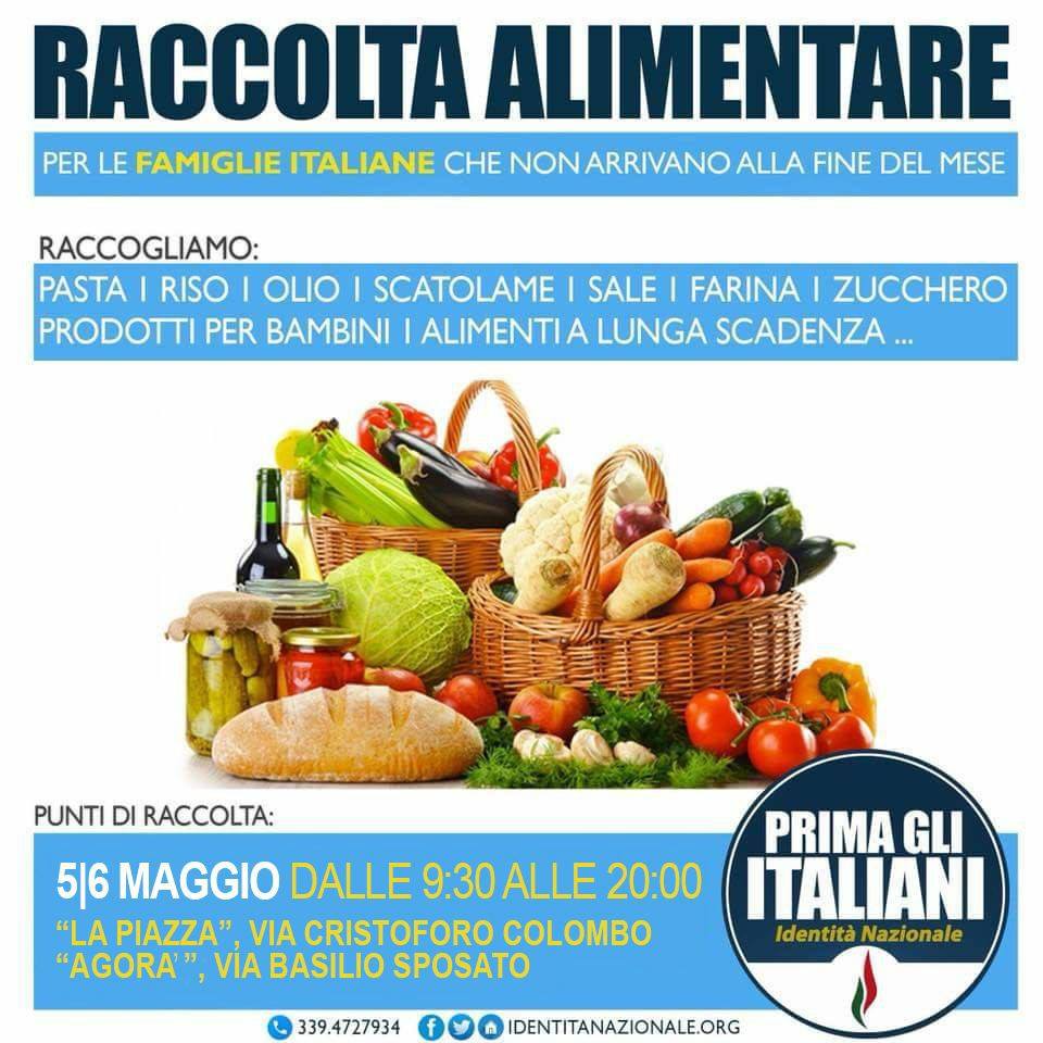 Lamezia, raccolta alimentare per le famiglie italiane in difficoltà