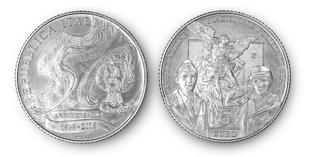 Una moneta speciale per i 50 anni dell'Associazione Nazionale della Polizia