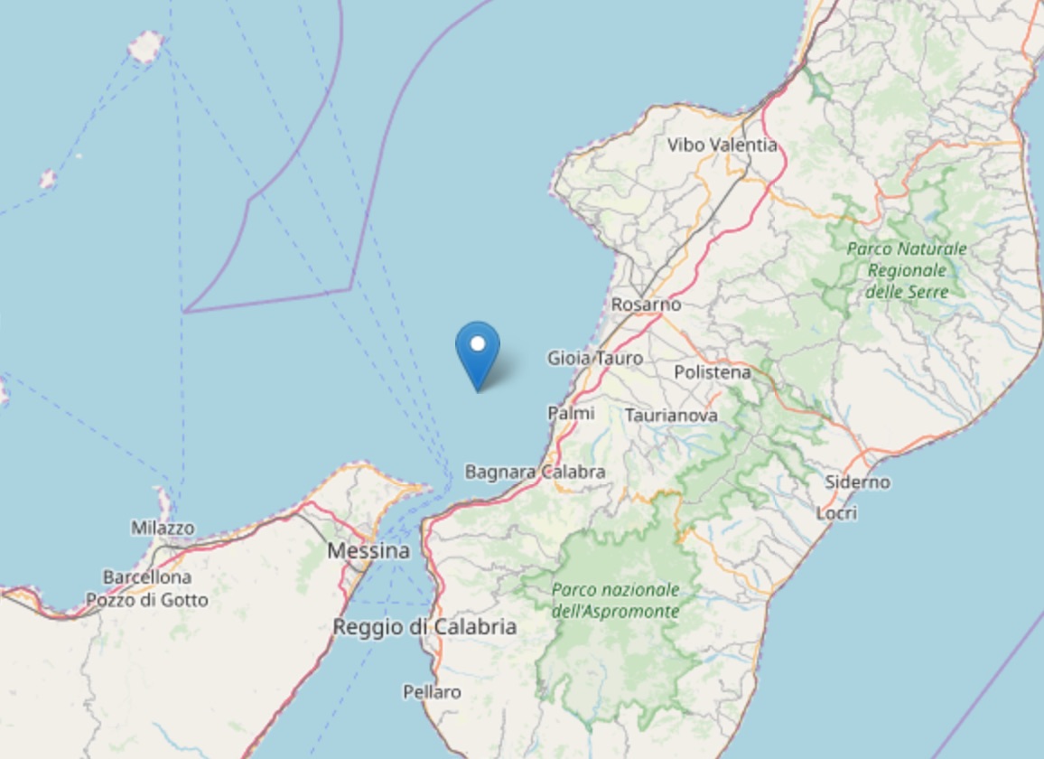 Nuovo Terremoto costa calabra sud occidentale