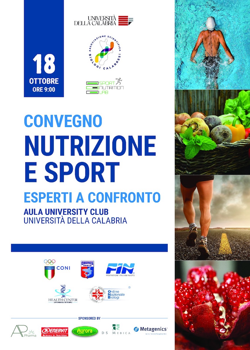 Nutrizione e Sport, locandina convegno dell’Associazione Scientifica Biologi Calabresi