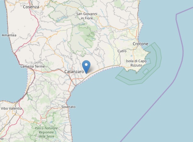 Terremoto di magnitudo 2.1 ML a Sellia Marina (CZ)