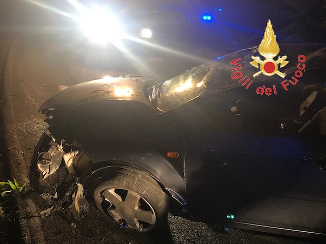 Girifalco (CZ). incidente stradale nella notte sulla SP181, quattro feriti