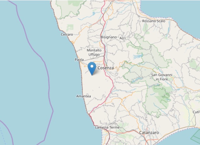 Terremoto di magnitudo 3.4 ML a Cerisano (CS)