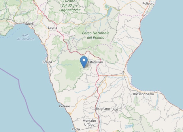 Terremoto di magnitudo 2.1 ML a Lungro (CS)