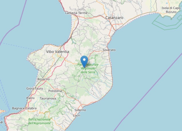 Terremoto: scossa di magnitudo ML 2.6 a Serra San Bruno (VV)