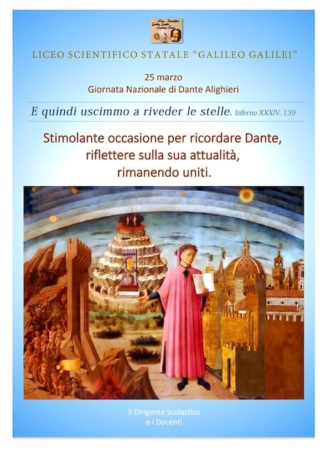Il Liceo Scientifico Galilei celebra il Dantedì con la "didattica a distanza"