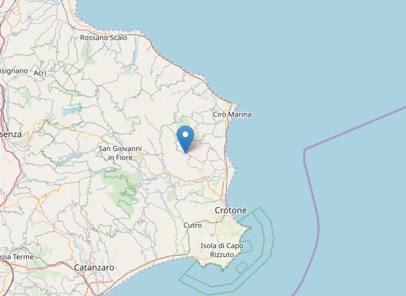 Terremoto: scossa di magnitudo ML 2.4 a Casabona (KR)