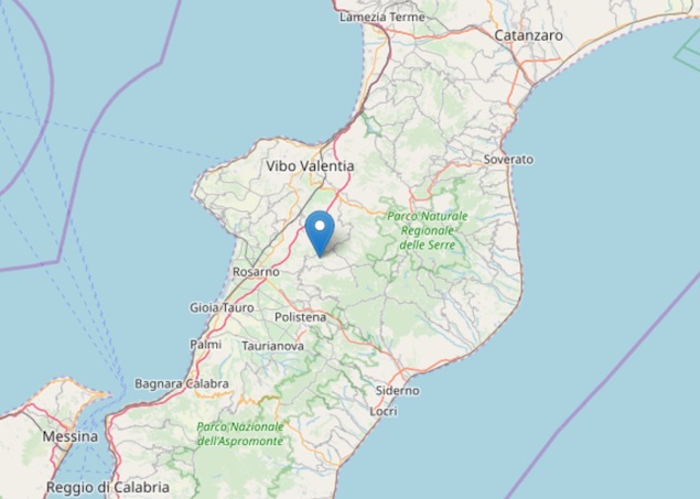 Terremoto: scossa di magnitudo ML 2.6 a Serrata (RC)