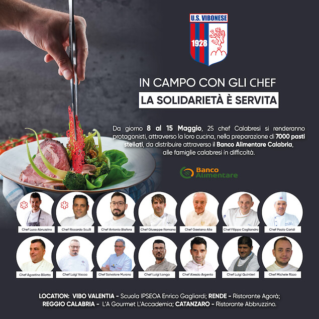 Nuova iniziativa solidale della Vibonese insieme agli chef stellati calabresi
