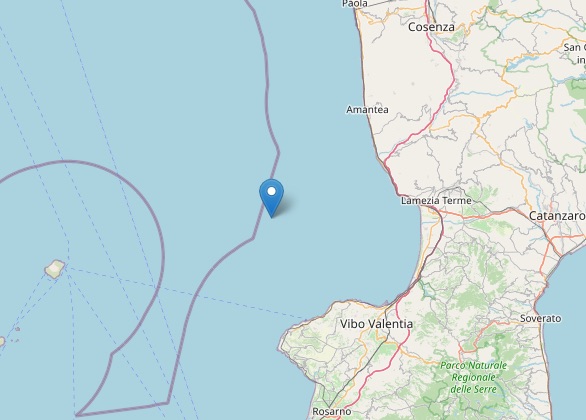 Terremoto di magnitudo ML 3.1 al largo di Lamezia Terme