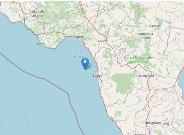 Terremoto di magnitudo ML 3.5 al largo di San Nicola Arcella