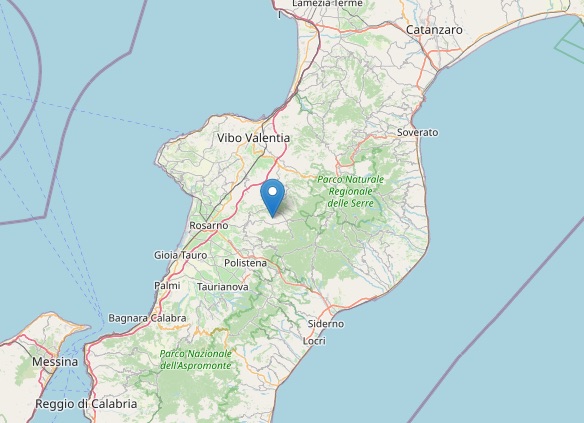 Terremoto di magnitudo 2.2 ML a San Pietro di Caridà (RC)