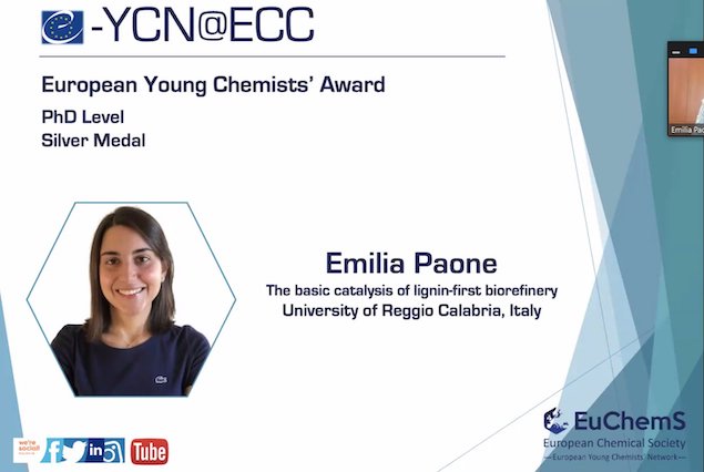 European Young Chemist Award: medaglia d’argento per Emilia Paone
