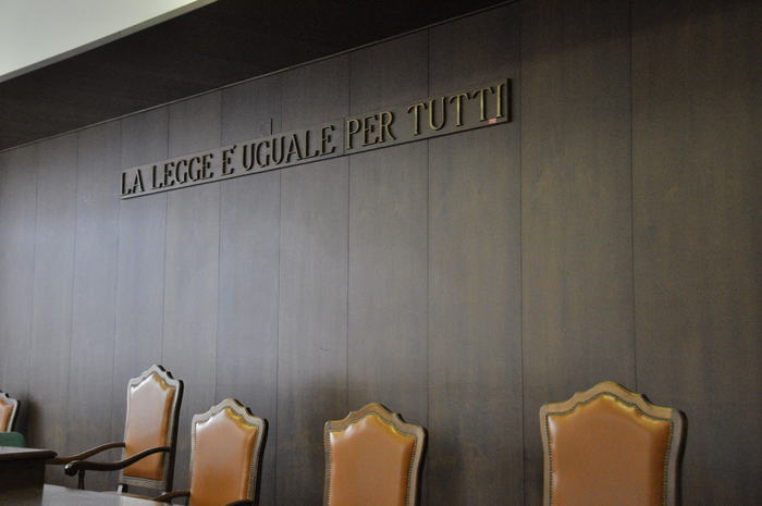 Giustizia: aula del Tribunale