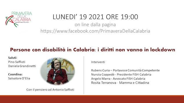 Focus sui diritti delle persone con disabilità in Calabria ricordando Antonio Saffioti