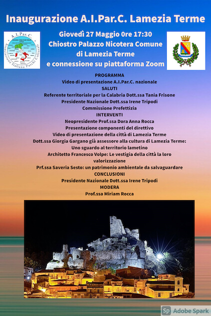 Apre a Lamezia Aiparc, l'Associazione italiana Parchi culturali