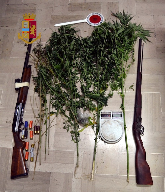 Arrestato pregiudicato per ricettazione, detenzione abusiva di armi e coltivazione di marijuana