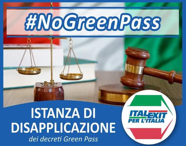 Italexit con Paragone lancia istanza per disapplicazione decreti Green Pass