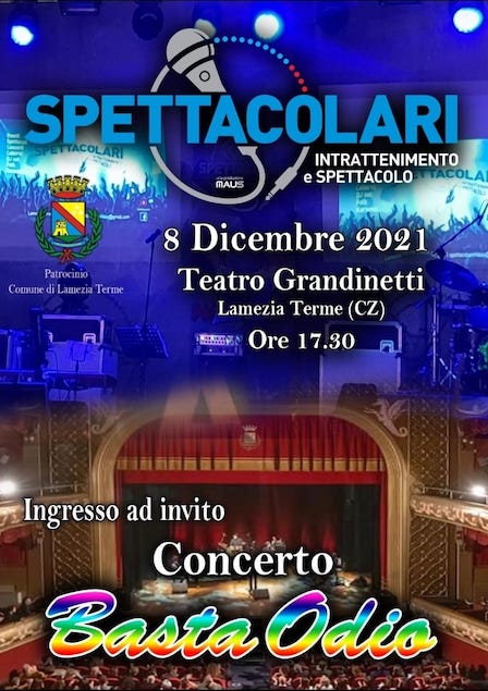Il 29 novembre presentazione dello spettacolo musicale "Bastaodio"