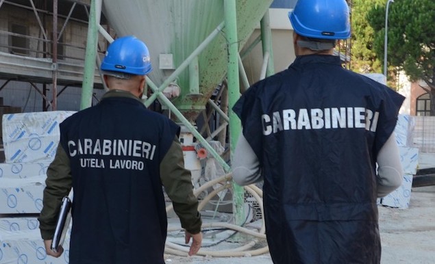 Violata sicurezza, carabinieri sospendono attività cantiere