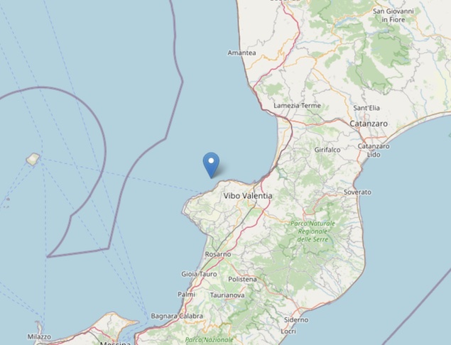 Terremoto: scossa di magnitudo ML 2.8 Costa Calabra sud occidentale