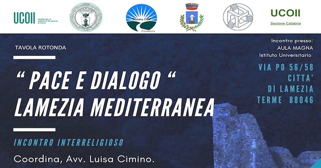 Il 26 maggio tavola rotonda su “Pace e dialogo – Lamezia Mediterranea”