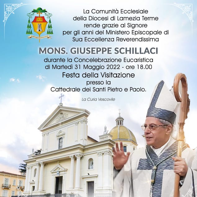 Domani in Cattedrale il saluto di monsignor Schillaci alla comunità diocesana lametina