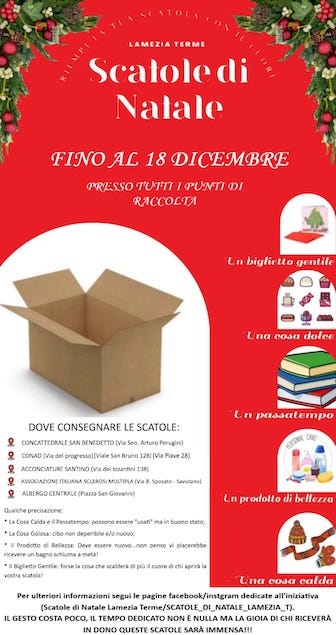 Lamezia: ritorna in città, per il secondo anno consecutivo, l’iniziativa solidale “scatole di Natale”