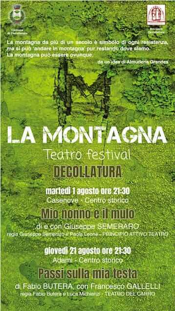 Decollatura. Dal 1 agosto la "Montagna teatro festival"