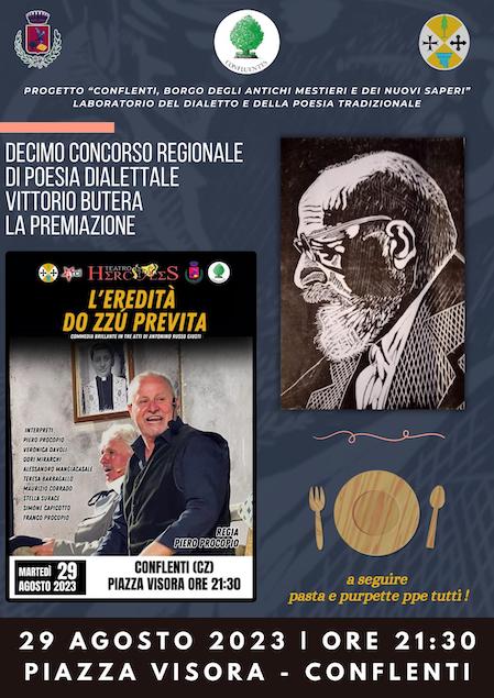 Conflenti, il 29 agosto premiazione del concorso regionale di poesia dialettale “Vittorio Butera”