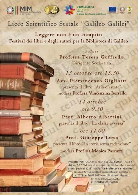 Lamezia. Al via oggi 13 ottobre “La Biblioteca di Galileo”