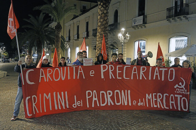 Fronte Comunista Calabria a Lamezia in mobilitazione per il reddito di cittadinanza