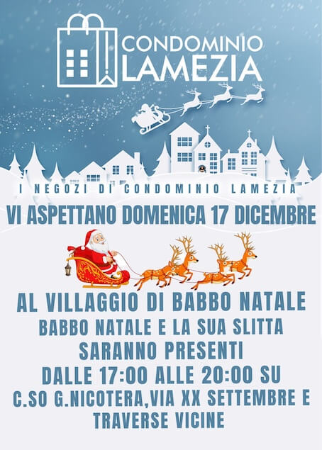 Condominio Lamezia: il 17 dicembre il grande Villaggio di Babbo Natale