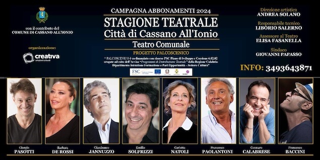 Cassano All’Ionio. Presentata la Stagione Teatrale 2024