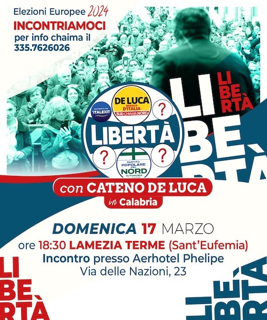 Lamezia. Il 17 marzo presentazione del progetto politico "Libertà"