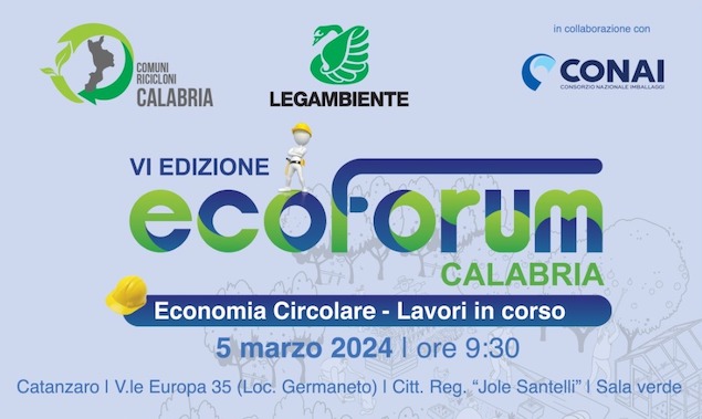 Legambiente: il 5 marzo la VI edizione Ecoforum rifiuti Calabria