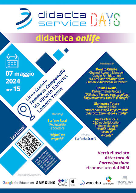 Il 7 e 8 maggio a Lamezia e Soverato Workshop "Didattica onlife"