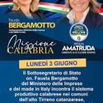 Il 3 e 4 giugno il Sottosegretario di stato Fausta Bergamotto incontra il sistema produttivo calabrese
